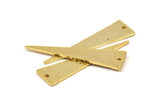 Hammered Triangle Charm, 2 Gold Plated Brass Hammered Long Triangle Charms, Pendant, Earring Findings (14x50x1.2mm) N0200 Q0068