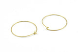 Brass Earring Wires, 25 Raw Brass Earring Studs, Wire Hoops  (30x0.70mm) BS 2234