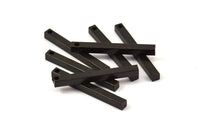 Black Bar Pendants, 24 Oxidized Brass Bars, Necklace, Earring Findings (3x3x30mm) D0240 S579