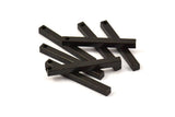 Black Bar Pendants, 12 Oxidized Brass Bars, Necklace, Earring Findings (3x3x30mm) D0240 S579