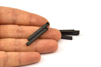 Black Bar Pendants, 12 Oxidized Brass Bars, Necklace, Earring Findings (3x3x30mm) D0240 S579
