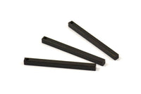 Black Necklace Bar, 12 Oxidized Brass Bars, Necklace, Earring Findings (3x3x40mm) D0243 S580