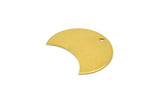 Raw Brass Crescent, 10 Raw Brass Crescent Shaped Moon Blanks (25x15x0.80mm) Moon4  D0494