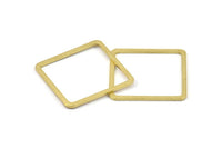 Square Brass Charm, 12 Raw Brass Square Connectors,Square Findings (30x2x1mm) BS 2307