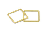 Square Brass Charm, 12 Raw Brass Square Connectors,Square Findings (30x2x1mm) BS 2307