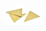 Brass Triangle Charm, 12 Raw Brass Triangle Charms With 1 Hole (32x25x1mm) BS 2348