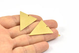 Brass Triangle Charm, 12 Raw Brass Triangle Charms With 1 Hole (32x25x1mm) BS 2348