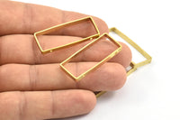 Brass Rectangle Connector, 12 Raw Brass Open Rectangle Connectors with 2 Holes (37x15x3x0.8mm) BS 2305