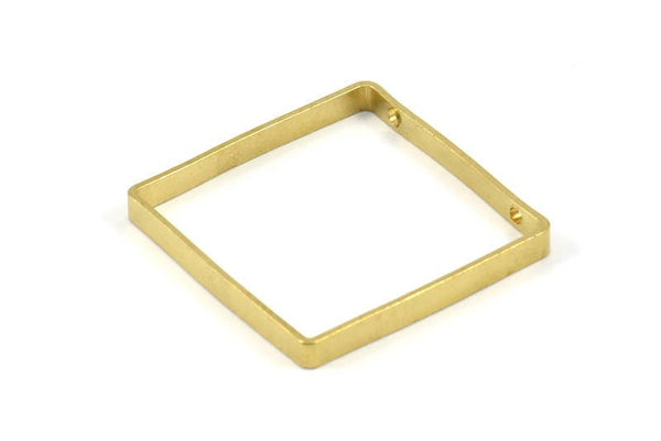 Kare Pirinç Charm, 2 delikli 12 Ham Pirinç Kare Bağlantı Parçası (30x3x0,80 mm) BS 2306