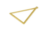 Brass Blank Triangles, 12 Raw Brass Triangles with 1 Loop (39x30x1mm) BS 2351