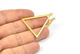 Brass Blank Triangles, 12 Raw Brass Triangles with 1 Loop (39x30x1mm) BS 2351