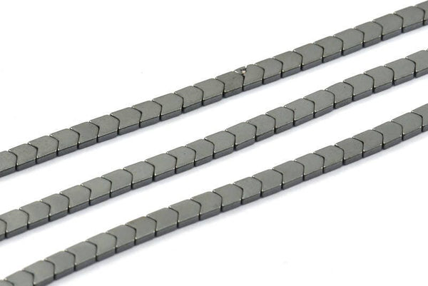 Hematite Chevron Boncuklar, 3 mm Siyah Chevron Şekilli Boncuklar Tam Dizi 15,5 İnç TK02