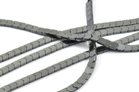 Hematite Chevron Boncuklar, 3 mm Siyah Chevron Şekilli Boncuklar Tam Dizi 15,5 İnç TK02