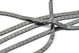 Hematite Chevron Boncuklar, 3 mm Siyah Chevron Şekilli Boncuklar Tam Dizi 15,5 İnç TK02