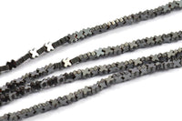 Hematite X Boncuklar 4 mm Siyah Geometrik Boncuklar Tam Zincir 15,5 İnç TK03