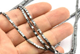 Hematit Kare Boncuklar 2mm Hematit Kare Siyah Boncuklar Tam Zincir 15,5 İnç TK05