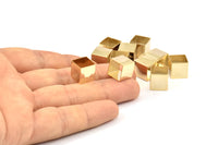 Geometric Spacer Tube - 6 Huge Gold Plated Square Tubes (10x10mm) Bs 1505 Q0261
