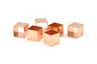 Geometric Spacer Tube - 6 Huge Rose Gold Plated Square Tubes (10x10mm) Bs 1505 Q0261