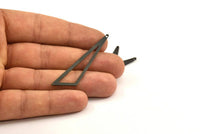 Black Triangle - 4 Oxidized Brass Black Open Triangles, Charms, Findings (59x47x18x0.80mm) Bs 1291 S531