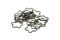 Black Floral Wire Connector, 25 Oxidized Brass Flower Connectors (19.50mm) Bs-1131 S527