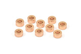 Rose Gold Industrial Spacer Beads - 10 Rose Gold Plated Industrial Findings, Spacer Beads (6x3mm) A0435 Q0260