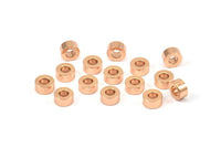 Rose Gold Industrial Spacer Beads - 10 Rose Gold Plated Industrial Findings, Spacer Beads (6x3mm) A0435 Q0260