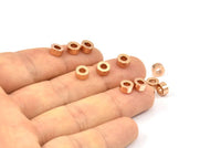 Rose Gold Industrial Spacer Beads - 10 Rose Gold Plated Industrial Findings, Spacer Beads (6x3mm) A0435 Q0260