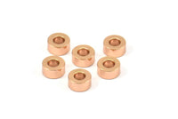 Rose Gold Industrial Spacer Beads - 10 Rose Gold Plated Industrial Findings, Spacer Beads (6x3mm) A0435 Q0260