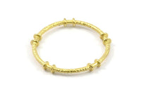 Dokulu Daire Konnektörleri, 3 Ham Pirinç Dokulu Daire Konnektör (34x4x2mm) U093