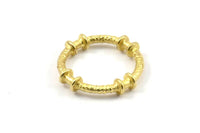 Textured Circle Connectors, 5 Raw Brass Textured Circle Connectors (20x4x2mm) U096