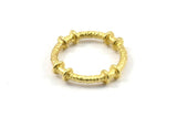 Textured Circle Connectors, 5 Raw Brass Textured Circle Connectors (20x4x2mm) U096