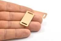 Rose Gold Bracelet Blank, 2 Rose Gold Plated Bracelet Blanks With 2 Holes (35x15x0.80mm) Brass 3515-2 ( A0178 )