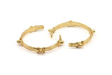 Gold Textured Charm, 1 Gold Plated Textured Pendant with 2 Holes, Necklace Finding (103x4.5x5mm) V040