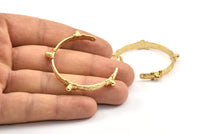Gold Textured Charm, 1 Gold Plated Textured Pendant with 2 Holes, Necklace Finding (103x4.5x5mm) V040