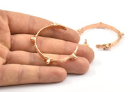 Rose Gold Textured Charm, 1 Rose Gold Plated Textured Pendant with 2 Holes, Necklace Finding (103x4.5x5mm) V040