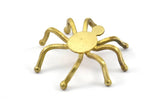 Brass Spider Settings, 40 Raw Brass Spider Setting Bases (32x33mm) U097