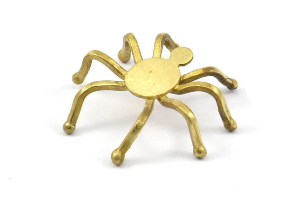 Brass Spider Settings, 40 Raw Brass Spider Setting Bases (32x33mm) U097