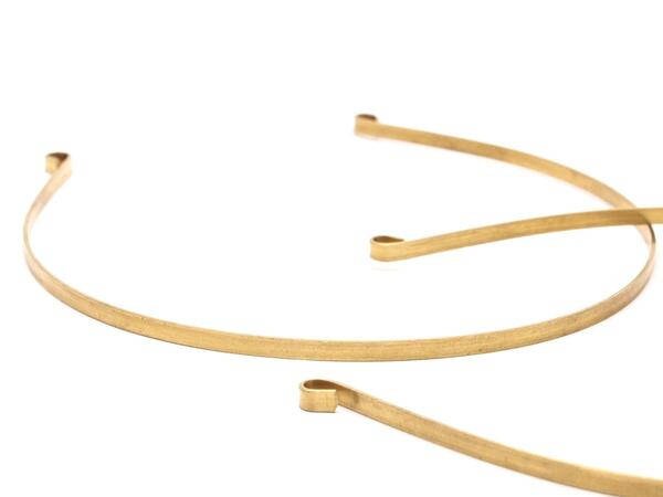 Brass Choker Necklace, 3 Raw Brass Collar Necklaces Bs 1300
