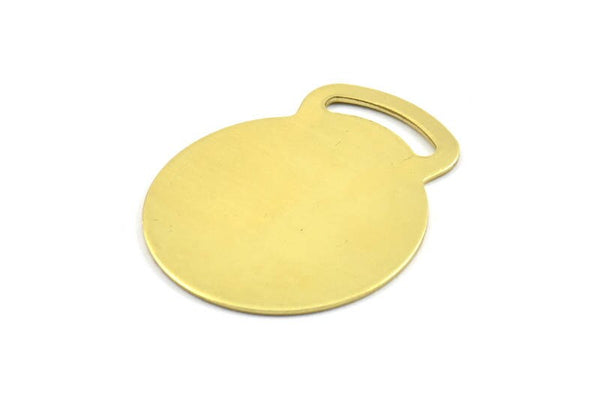 Brass Kettlebell Pendant, 10 Raw Brass Kettlebell Pendants With Loop, Findings, Earrings (36.5x30x0.80mm) BS 2272