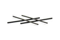 60mm Black Tubes, 12 Oxidized Brass Black Long Black Tube Beads (60x2mm) S247