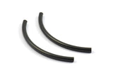 Black Noodle Tubes, 5 Oxidized Brass Black Curved Tube Findings (55x3mm) Brc259 S248