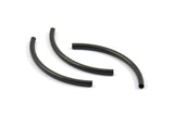 Black Noodle Tubes, 5 Oxidized Brass Black Curved Tube Findings (55x3mm) Brc259 S248