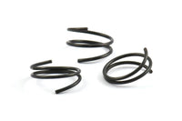 Black Wire Ring, 6 Oxidized Brass Black Ring Settings, Spiral Ring Settings (21x1.5 mm) Bs-1235 S249
