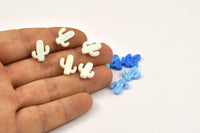 Synthetic Opal Cactus, 1 Tiny Cactus Bead, Cactus Charm, Exotic Beads (13x11mm) F037