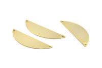 Half Round Wide Pendant, 2 Gold Plated Semi Circle Blanks (51x15x0.80mm) A0740 Q0287