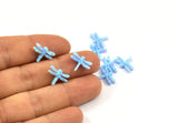 Blue Opal Dragonfly, 1 Synthetic Opal Dragonfly Bead, Dragonfly Charm, Beads (10x13mm) F060