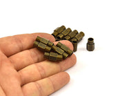Brass Magnetic Clasp, 5 Antique Brass Magnetic Clasps For 6mm Leather Cord (17x7mm) Y313 Y077