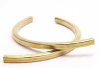 Geometric Choker Finding, 5 Square Curved Raw Brass Tubes (5x5x105) Bs 1528