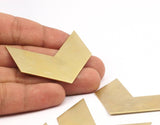 Raw Brass Chevron Blanks (50x25x0.80mm) A0903--n0643