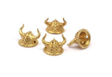 Brass Vikings&#39; Helmet, Raw Brass Helmet Bracelet Parts (15x12.5mm) N0427